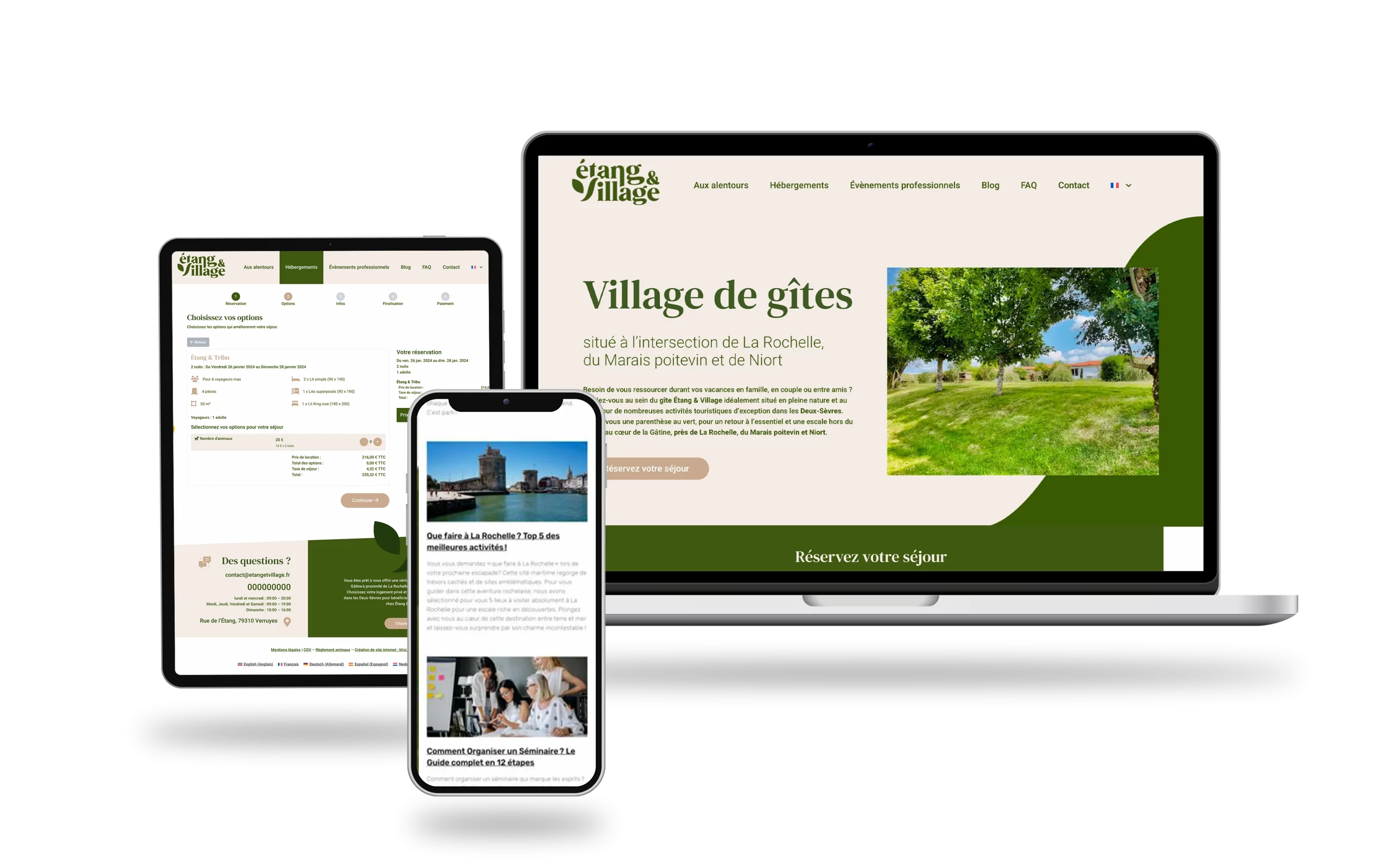 Création site web et logiciel Etang et Village